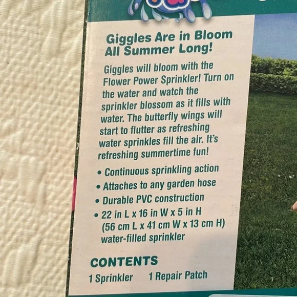 Splash n’ Fun Flower Power Sprinkler Fluttering Butterfly Wings 1 Set New in Box - Picture 3 of 5